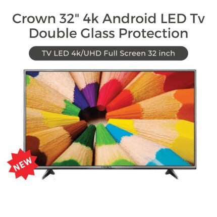Crown 32" 4k Android Frameless Double Glass LED Tv