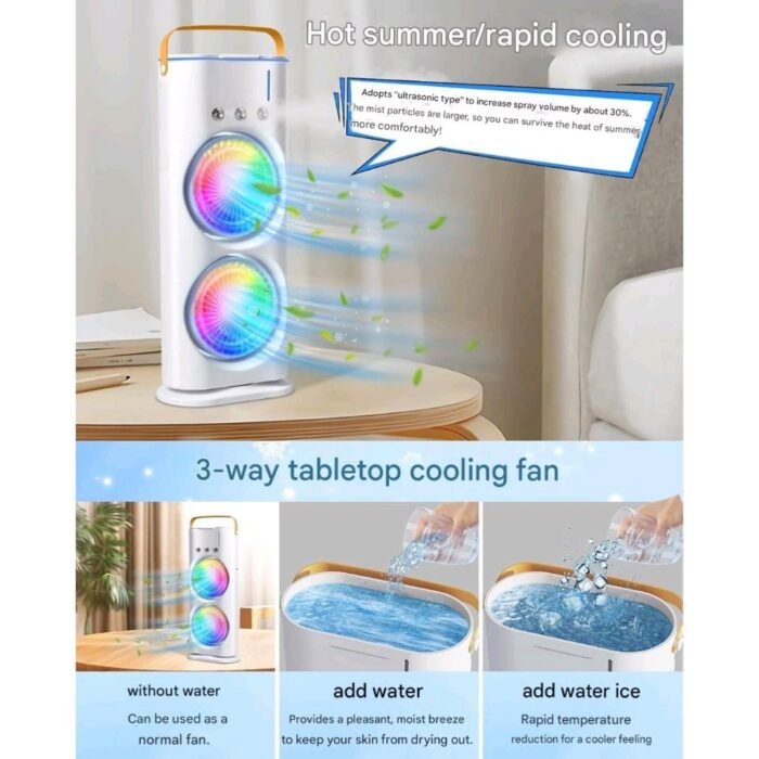 Cold Air Fan Portable USB Rechargeable Cooling Fan