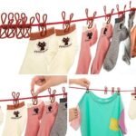 Stainless Steel Travel Clothesline with Clips & Hooks | Retractable & Stretchable Laundry Rope for Home, Outdoor, Camping, Hotel | Windproof & Portable Clothes Drying Line – 1.8m to 3.6m Extendable.