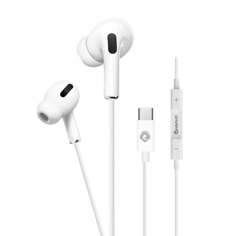 HF24 Type-C Wired Earphones with Mic & Volume Control | 10mm Drivers, Extra Bass, 360° Surround Sound | In-Line Remote | Lightweight & Durable | Compatible with Samsung, OnePlus, Xiaomi, Realme, iQOO, Nothing & More