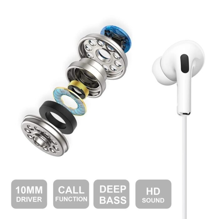 HF24 Type-C Wired Earphones with Mic & Volume Control | 10mm Drivers, Extra Bass, 360° Surround Sound | In-Line Remote | Lightweight & Durable | Compatible with Samsung, OnePlus, Xiaomi, Realme, iQOO, Nothing & More