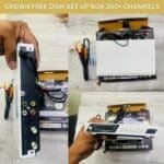 CROWN 1616 Free Dish Set Top Box | 200+ Channels | HD Digital Satellite Receiver | Model with Remote (Random Color)
