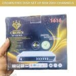 CROWN 1616 Free Dish Set Top Box | 200+ Channels | HD Digital Satellite Receiver | Model with Remote (Random Color)