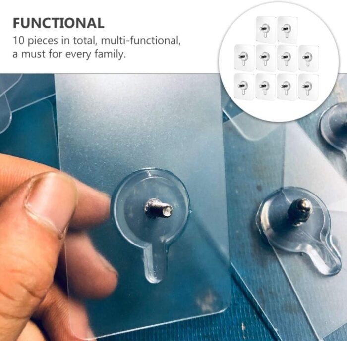 Self Adhesive Screw Sticker Hooks – Pack of 10 - Image 2