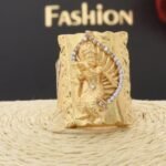 1 Gram Gold Plated Krishna with Diamond Glamorous Design Ring for Men - Style B426 - AmazingBaba