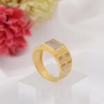 1 Gram Gold Plated with Diamond Finely Detailed Design Ring for Men - Style B214 - AmazingBaba