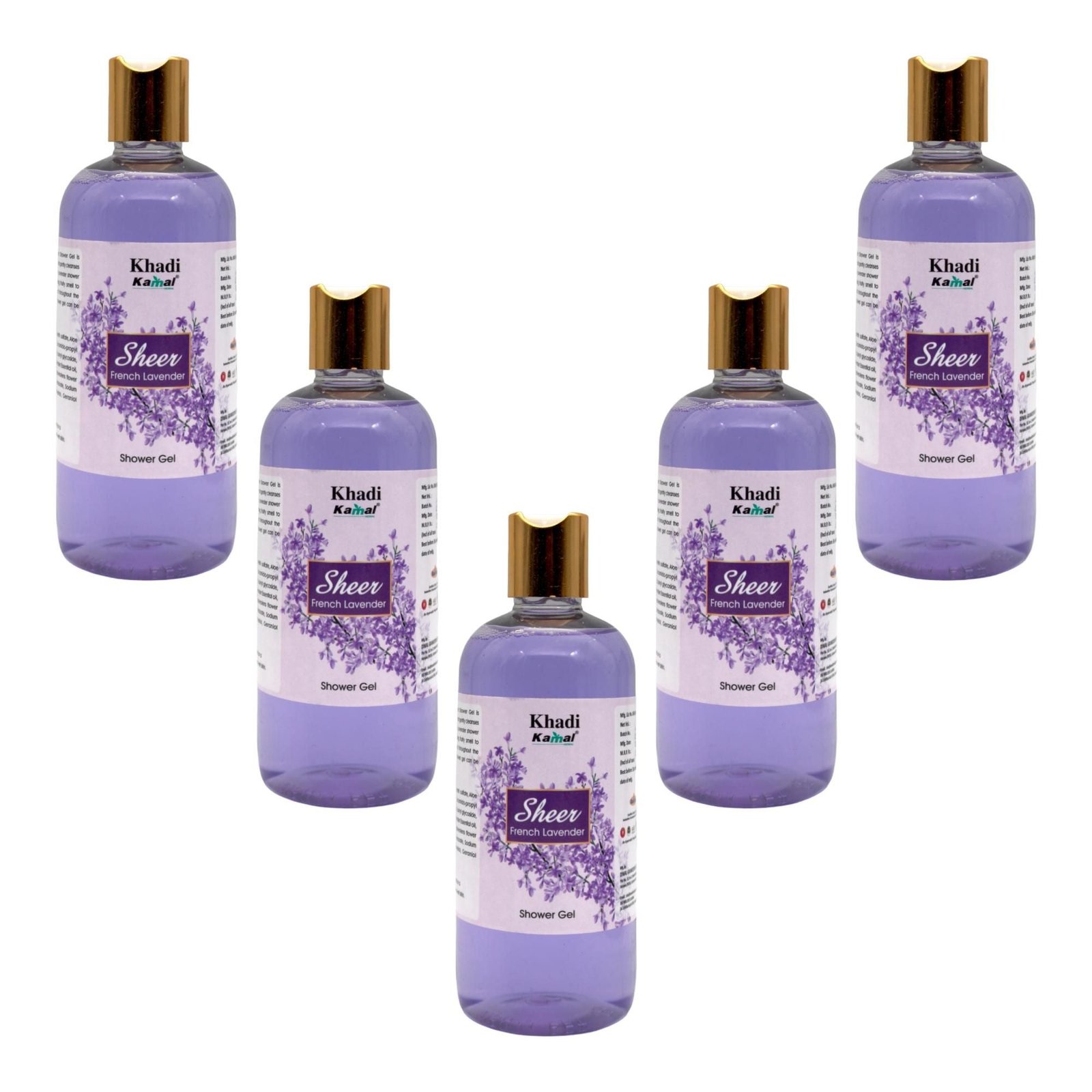 4768184907 Khadi Kamal Herbal Pure Natural & Organic Body Shower Gel Pack of 5 - AmazingBaba