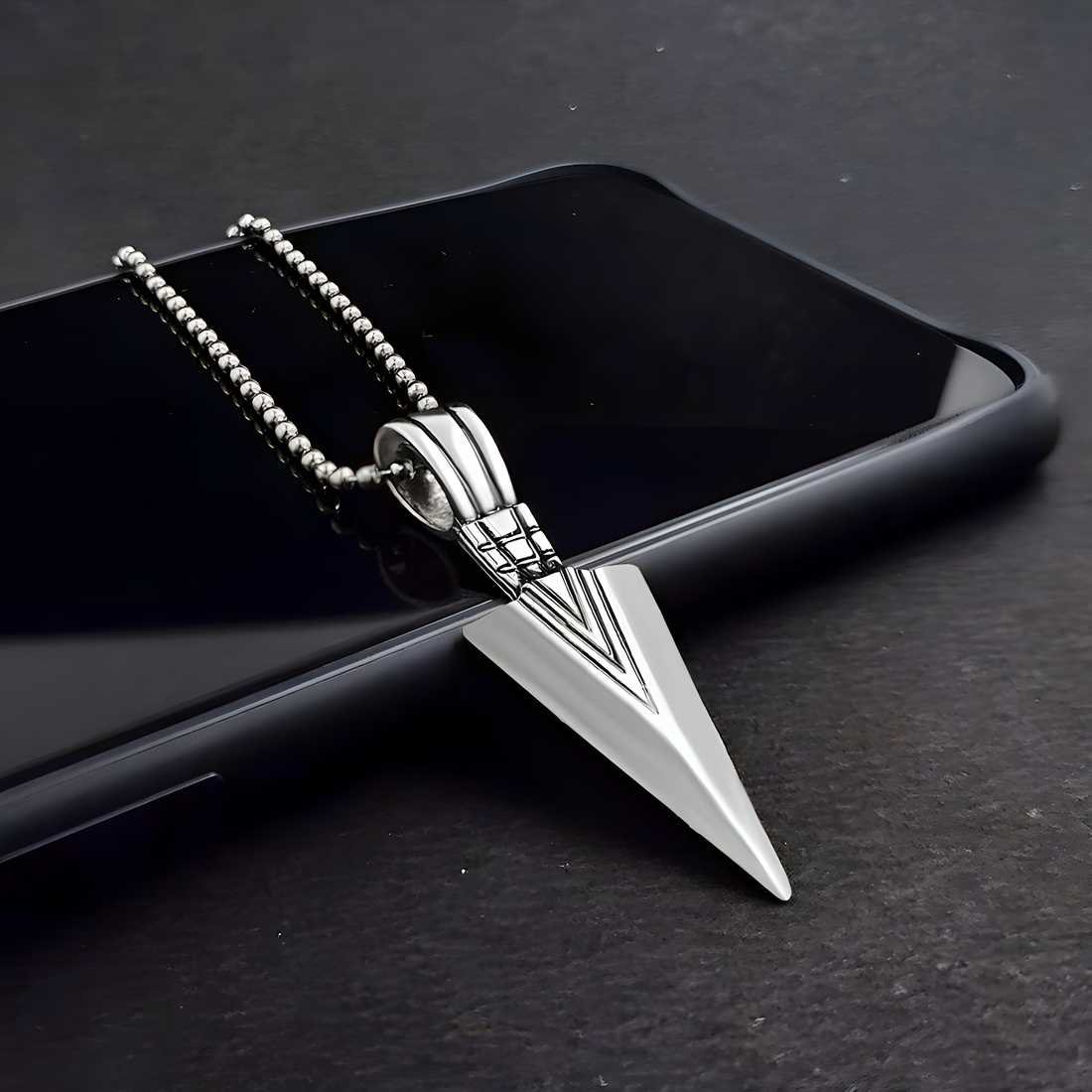 5461799027 Saizen Arrow Silver Locket Pendant - Image 1
