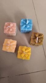 Wax Gift Shape Candle for Home Decor | Aromatic Fragrance Candles | Pillar Candles ( 5 pcs , Multicolor) - Image 4