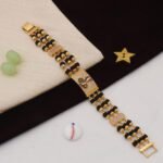 Goga Maharaj Glittering Design Gold Plated Rudraksha Bracelet for Men - Style C795 - AmazingBaba