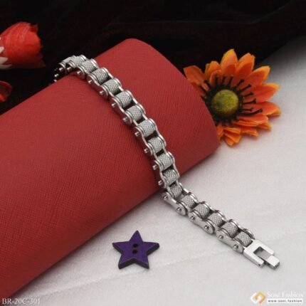 Unique Design Premium-Grade Quality Silver Color Bracelet- Style C301 - AmazingBaba