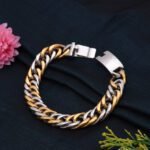 Best Quality Golden & Silver Color Stainless Steel Bracelet for Men - Style B335 - AmazingBaba
