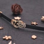 Eye-Catching Diamond OM Leather Belt Gold Plated Bracelet - Style A386 - AmazingBaba