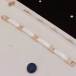 White & Rose Gold with Diamond FinelyCeramic Bracelet - Style C446 - AmazingBaba