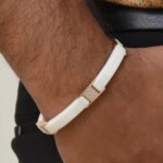 White & Rose Gold with Diamond FinelyCeramic Bracelet - Style C446 - AmazingBaba