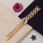 1 Gram Gold Plated Lion with Diamond Latest Design Bracelet for Men - Style C756 - AmazingBaba