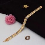 1 Gram Gold Plated with Diamond Glamorous Bracelet - Style C522 - AmazingBaba