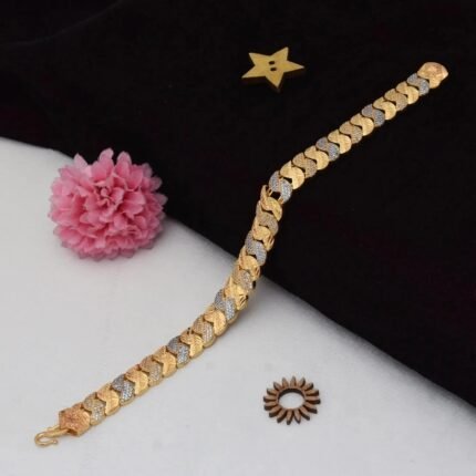1 Gram Gold Plated with Diamond Glamorous Bracelet - Style C522 - AmazingBaba
