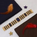 Black & Blue Stone Rudraksh with Diamond Latest Design Gold Plated Bracelet for Men - Style C730/29 - AmazingBaba