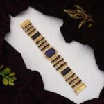 Black & Blue Stone Rudraksh with Diamond Latest Design Gold Plated Bracelet for Men - Style C730/29 - AmazingBaba