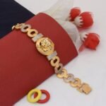 1 Gram Gold Plated Jaguar with Diamond Popular Design Bracelet for Men - Style C752 - AmazingBaba