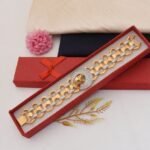 1 Gram Gold Plated Lion with Diamond Latest Design Bracelet for Men - Style C756 - AmazingBaba