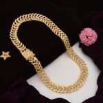 1 Gram Gold Plated V Shape Designer Design Best Quality Chain for Men - Style C601 - AmazingBaba