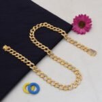 1 Gram Gold Plated with Diamond Attention-Getting Design Chain for Men - Style C615 - AmazingBaba