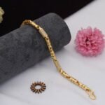 Etched Design with Diamond Best Quality Gold Plated Bracelet for Men - Style C643 - AmazingBaba