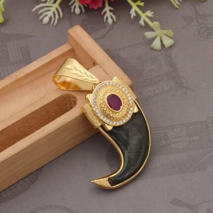 Glamorous Design Gold Plated Artificial Lion Nail Pendant for Men - Style B593 - AmazingBaba