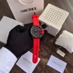 Black Body & Black Dial & Red Rubber watch - AmazingBaba
