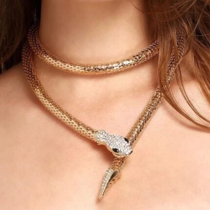 Snake Viper Round  Necklace - AmazingBaba