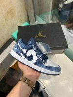 Nk Air Jordan 1 Low denim blue shoes - Image 6