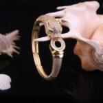 Jaguar Diamond Bracelet Kada Unique Design Gold Plated for Men - Style A023 - AmazingBaba