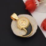 Sun Gorgeous Design Gold Plated Artificial Lion Nail Pendant for Men - Style B597 - AmazingBaba