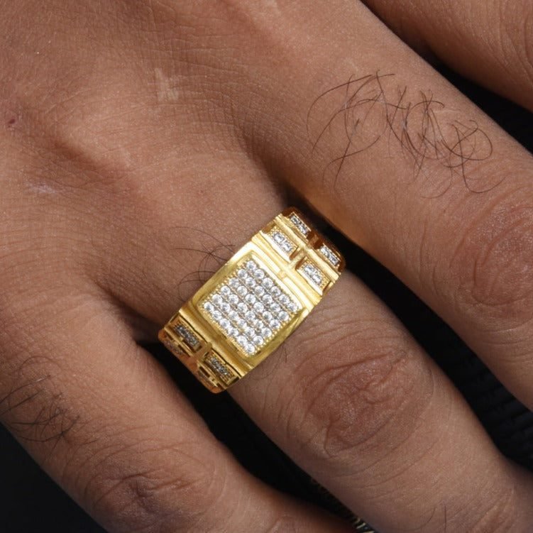 RG-214-4_900x_7bfa953b-61ff-44c6-bb90-3c478123a721 1 Gram Gold Plated with Diamond Finely Detailed Design Ring for Men - Style B214 - AmazingBaba