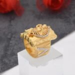 1 Gram Gold Plated Krishna with Diamond Glamorous Design Ring for Men - Style B426 - AmazingBaba