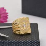 1 Gram Gold Plated Superior Quality Sparkling Design Ring for Men - Style B429 - AmazingBaba
