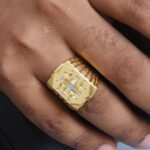 1 Gram Gold Plated Superior Quality Sparkling Design Ring for Men - Style B429 - AmazingBaba