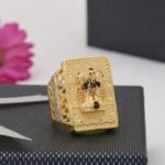 1 Gram Gold Plated Mudra with Diamond Fabulous Design Ring for Men - Style B430 - AmazingBaba