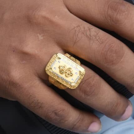 1 Gram Gold Plated Dollar Dainty Design Best Quality Ring for Men - Style B431 - AmazingBaba