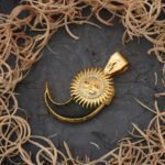 Sun Gorgeous Design Gold Plated Artificial Lion Nail Pendant for Men - Style B597 - AmazingBaba