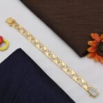 1 Gram Gold Plated with Diamond Sophisticated Design Bracelet for Men - Style C933 - Image 2