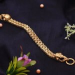 Very High Quality Skull Design Glossy Golden Stainless Steel Bracelet - Style A759 - Image 4