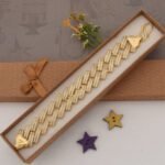 Full Diamonds ZigZag Design Gold Plated Bracelet For Men - Style A744 - Image 4