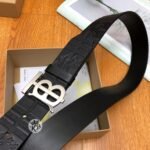 Initial embossed Plain Black Belt - AmazingBaba