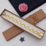 1 Gram Gold Plated with Diamond Sophisticated Design Bracelet for Men - Style C933 - Image 4