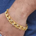 1 Gram Gold Plated with Diamond Sophisticated Design Bracelet for Men - Style C933 - Image 3