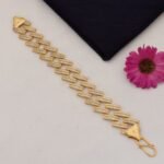 Full Diamonds ZigZag Design Gold Plated Bracelet For Men - Style A744 - Image 2