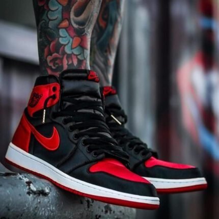 Air 1 high satin Bred shoes - AmazingBaba